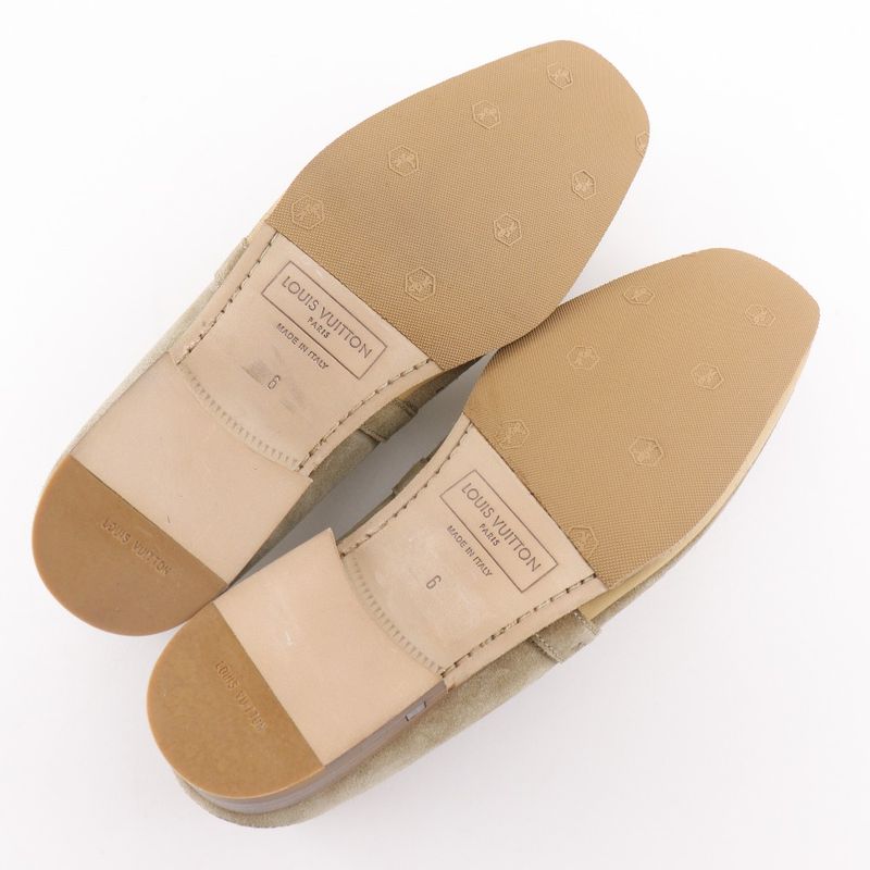 Louis Vuitton Perforated Suede Beige Loafers