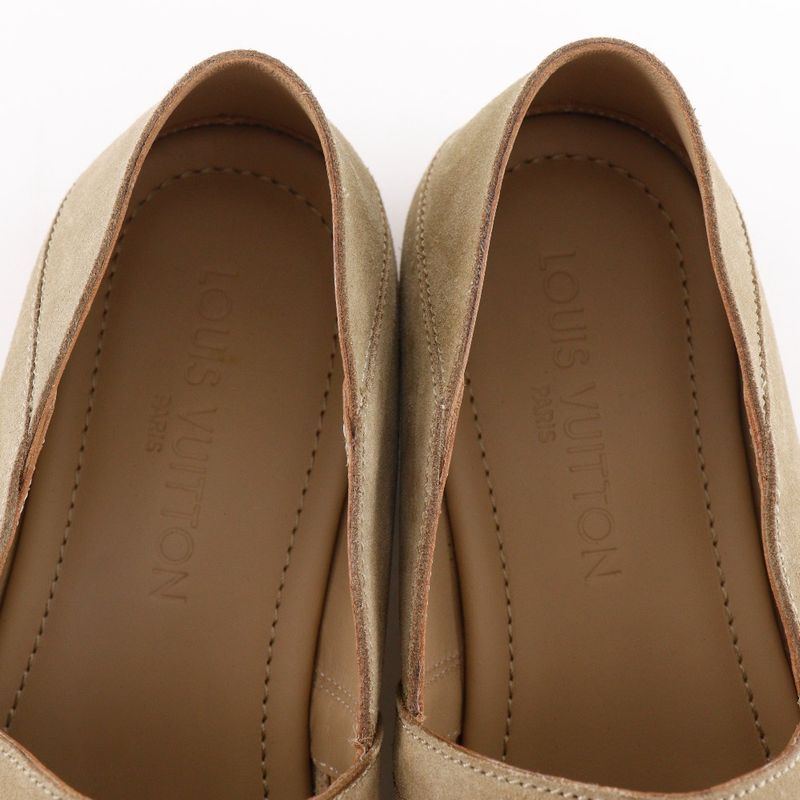 Louis Vuitton Perforated Suede Beige Loafers