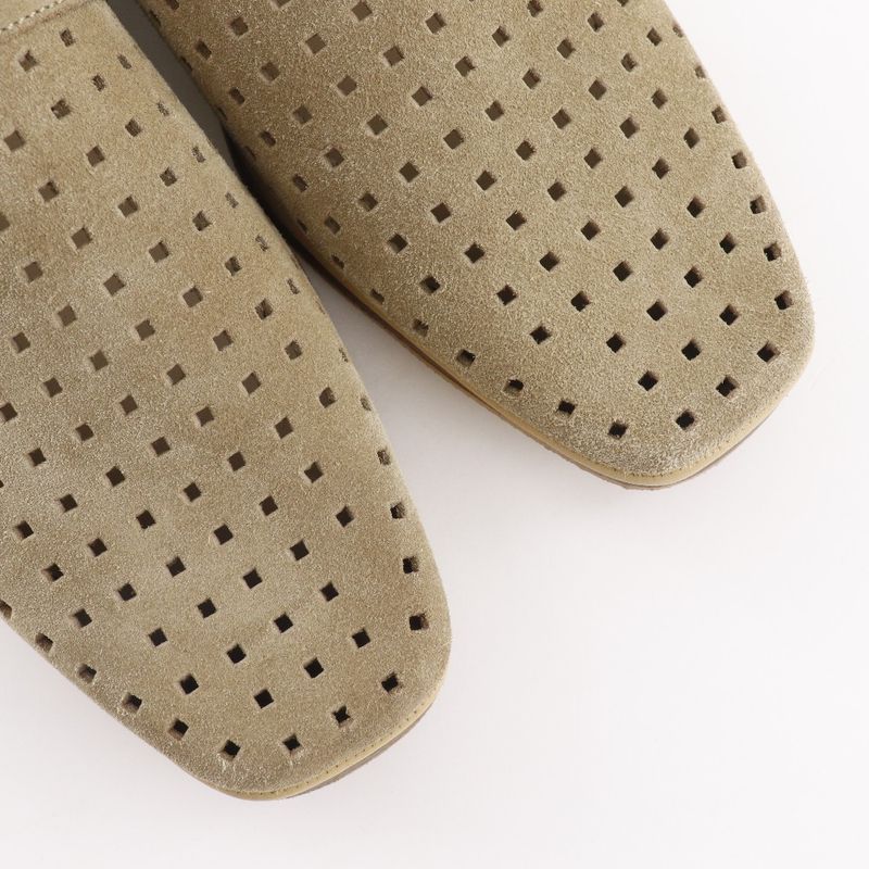 Louis Vuitton Perforated Suede Beige Loafers