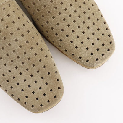 Louis Vuitton Perforated Suede Beige Loafers