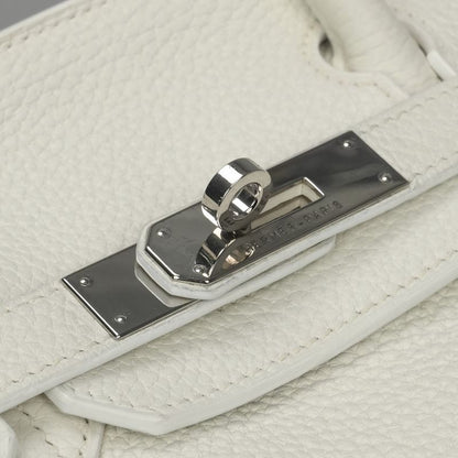 Hermes Birkin 30 Tote Taurillon Clemence White Silver