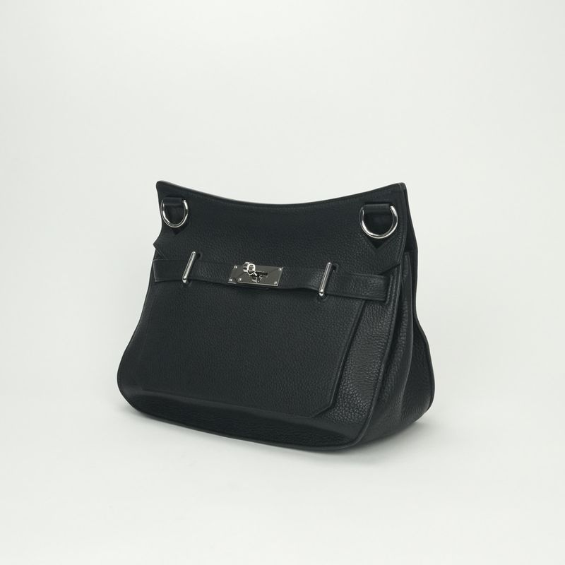 Hermes Gipsiere 31 Shoulder Bag Taurillon Clemence Noir Black
