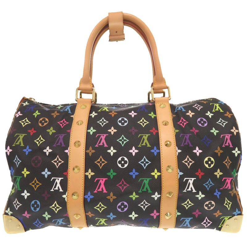 Louis Vuitton Keepall 45 Monogram Multicolor Noir Black Boston Bag