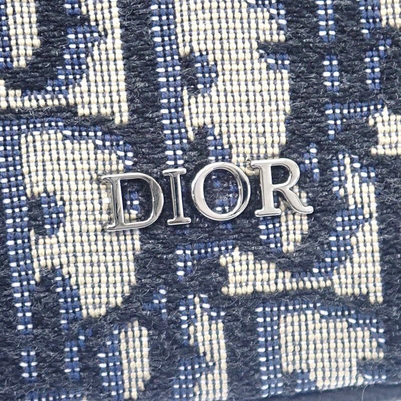 Dior Saddle Small Messenger Shoulder Bag Calf Fabric Black