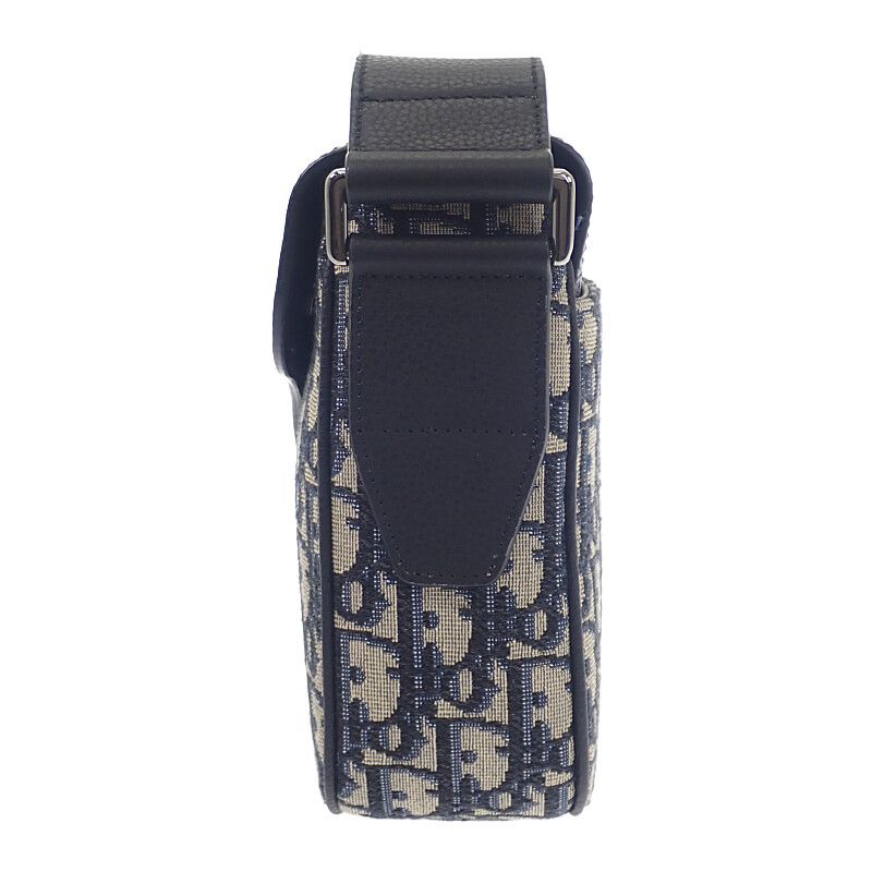 Dior Saddle Small Messenger Shoulder Bag Calf Fabric Black