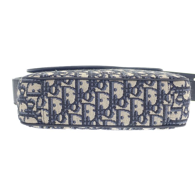 Dior Saddle Small Messenger Shoulder Bag Calf Fabric Black