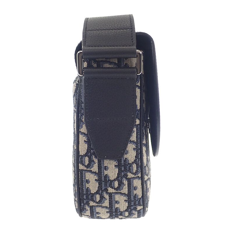 Dior Saddle Small Messenger Shoulder Bag Calf Fabric Black