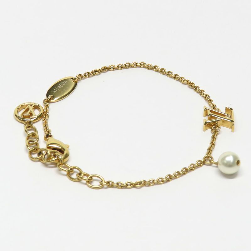Louis Vuitton Bracelet LV Iconic a Gold Metal Resin Pearl