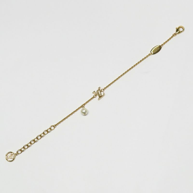 Louis Vuitton Bracelet LV Iconic a Gold Metal Resin Pearl