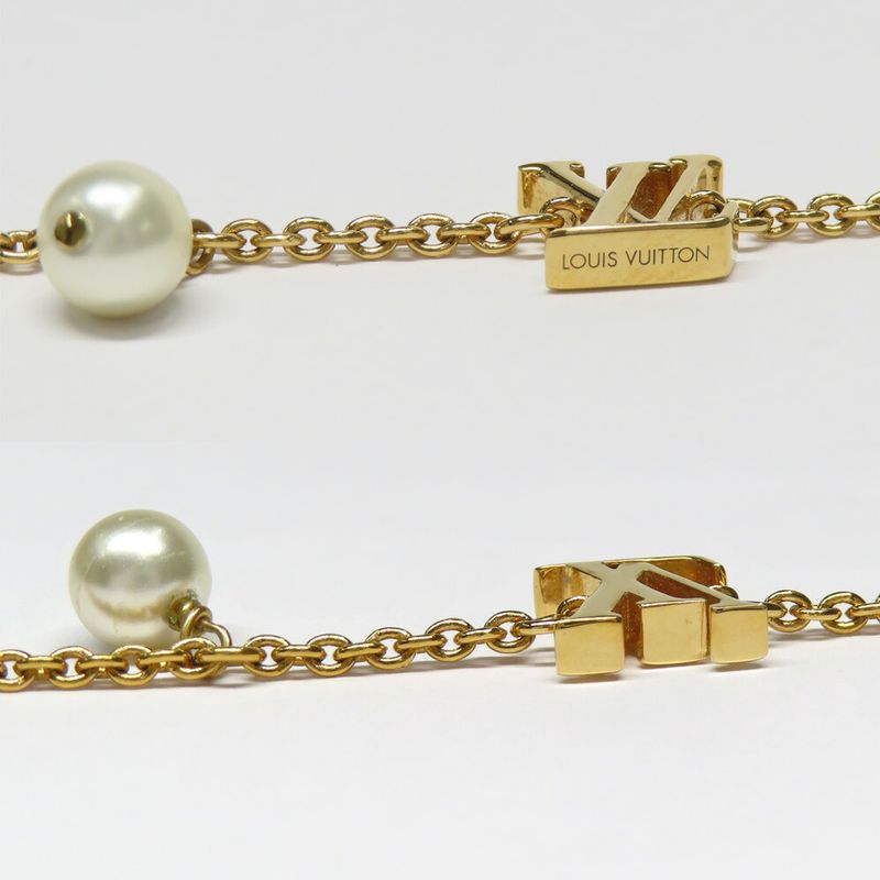 Louis Vuitton Bracelet LV Iconic a Gold Metal Resin Pearl