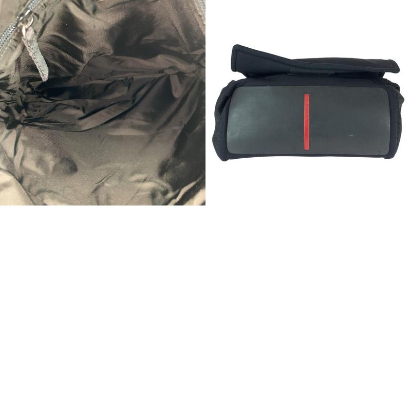 Prada Sports Black Silver Neoprene Shoulder Bag