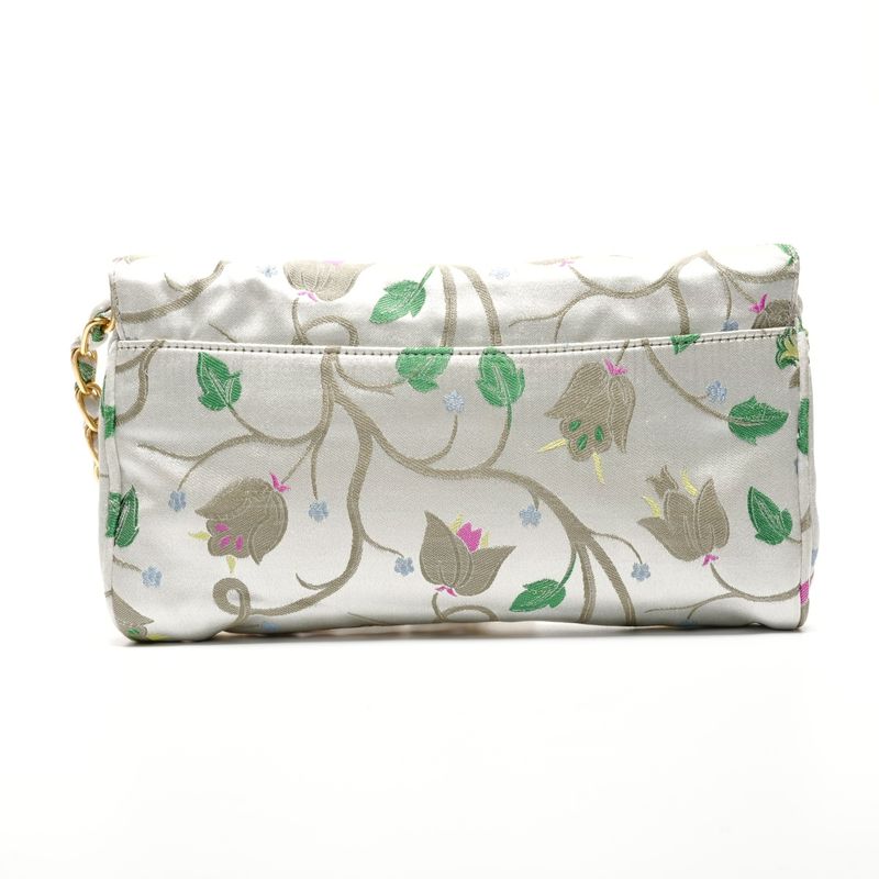 Prada Shoulder Bag Brocade Floral Chain Strap