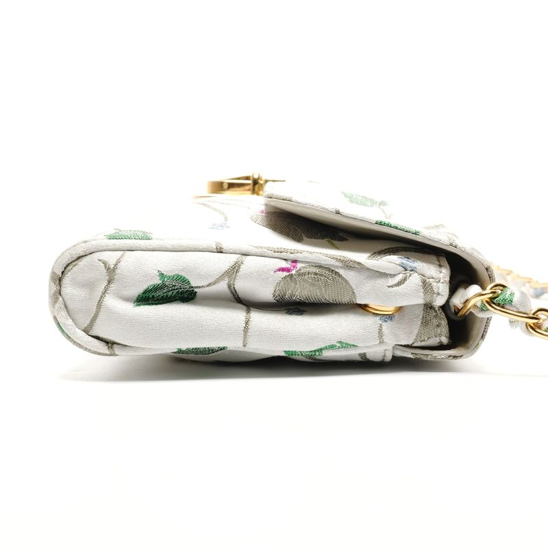 Prada Shoulder Bag Brocade Floral Chain Strap