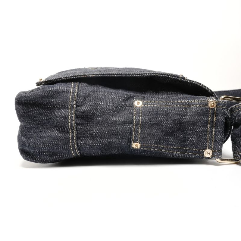 Chanel Shoulder Bag CC Logo Spark Ring Denim