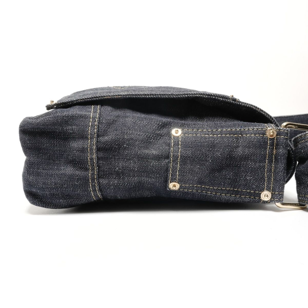 Chanel Shoulder Bag CC Logo Spark Ring Denim
