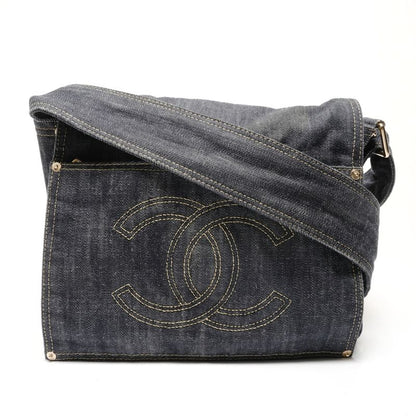 Chanel Shoulder Bag CC Logo Spark Ring Denim