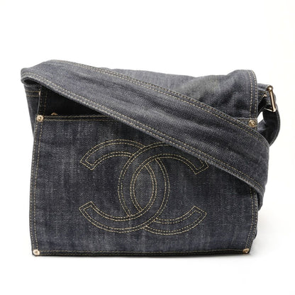 Chanel Shoulder Bag CC Logo Spark Ring Denim