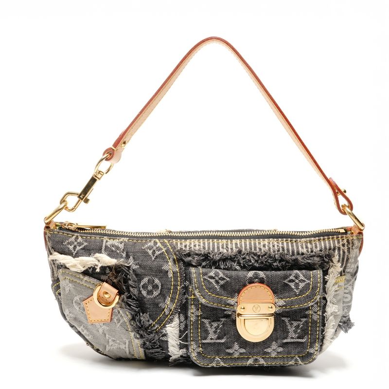 Louis Vuitton Shoulder Bag Monogram Denim Patchwork Pouch