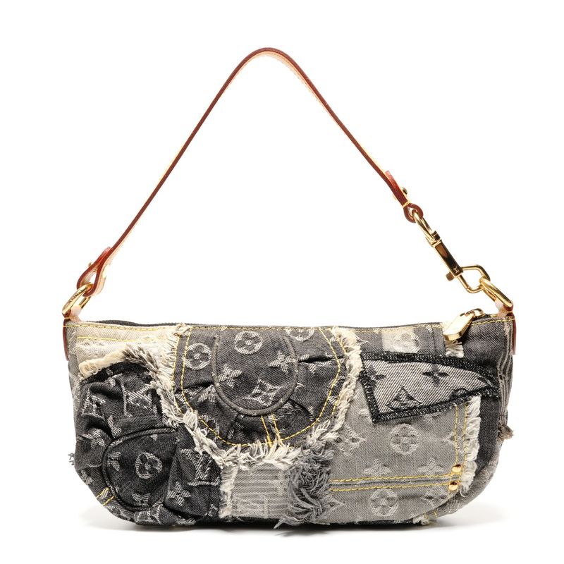 Louis Vuitton Shoulder Bag Monogram Denim Patchwork Pouch