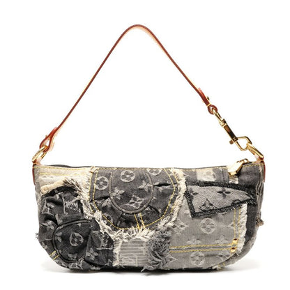 Louis Vuitton Shoulder Bag Monogram Denim Patchwork Pouch