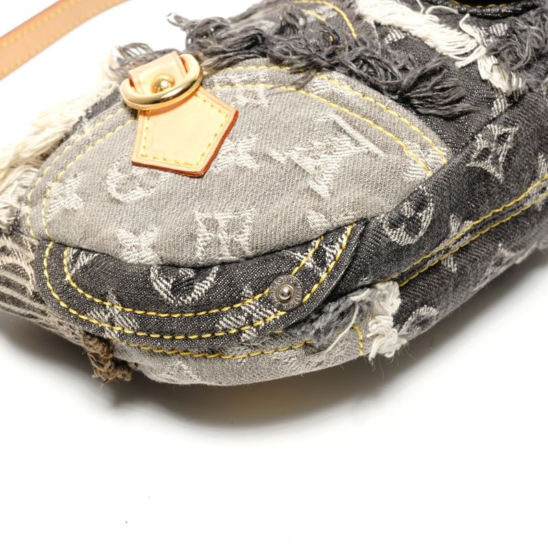 Louis Vuitton Shoulder Bag Monogram Denim Patchwork Pouch