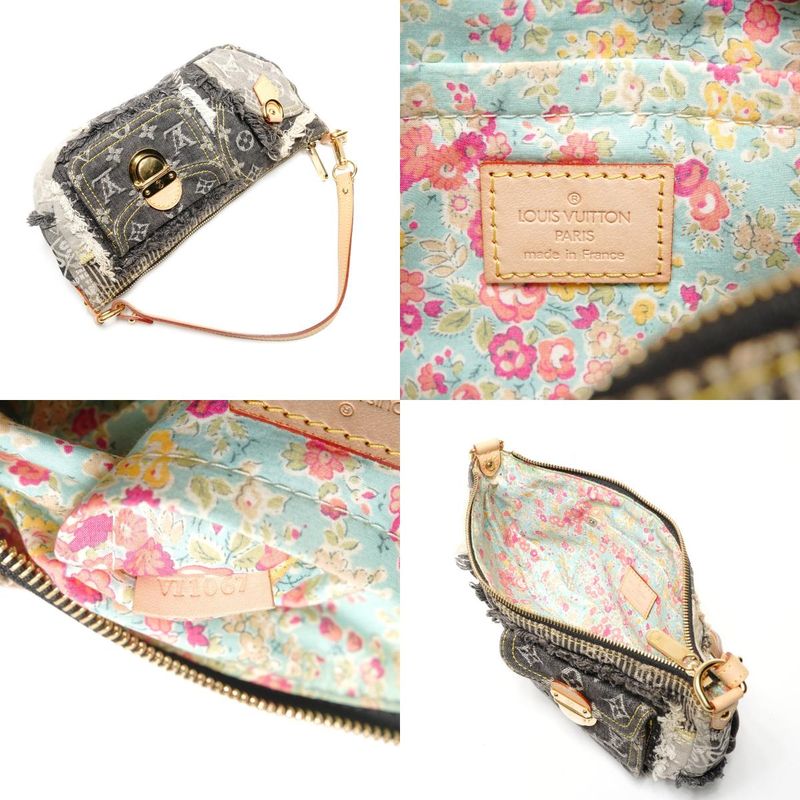 Louis Vuitton Shoulder Bag Monogram Denim Patchwork Pouch