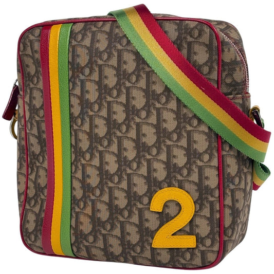 Dior Christian Trotter Pattern Shoulder Bag Rasta Crossbody Coated