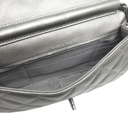Chanel Shoulder Bag Lambskin Silver