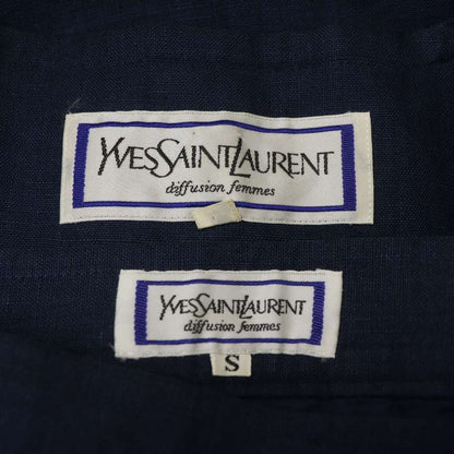 Saint Laurent Yves Vintage Set Skirt Hemp Linen M Navy
