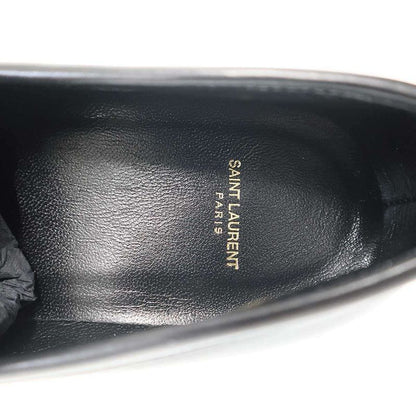Saint Laurent Paris Studded Heel Leather Loafers Black 37