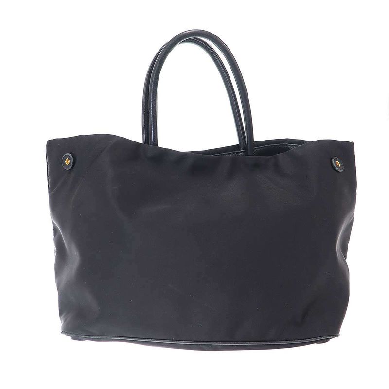 Prada Leather Ribbon Nylon 2-Way Tote Black