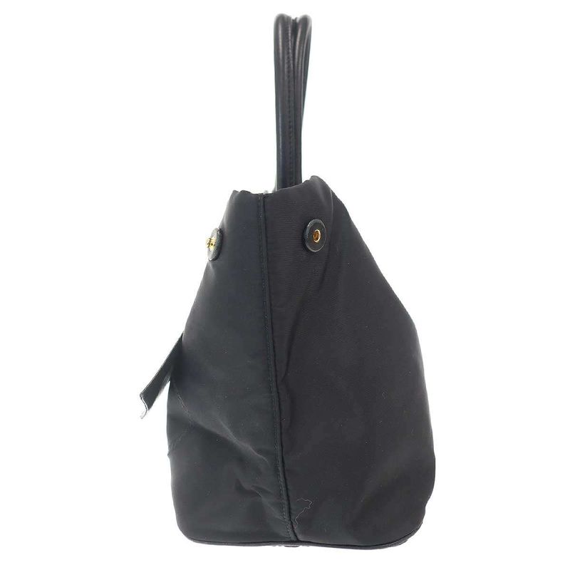 Prada Leather Ribbon Nylon 2-Way Tote Black