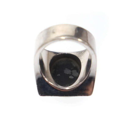 Louis Vuitton Chevalier Marblestone Ring Silver Black