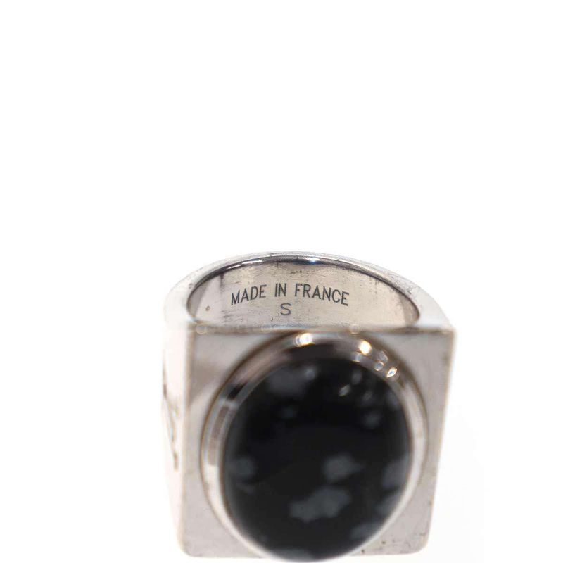 Louis Vuitton Chevalier Marblestone Ring Silver Black