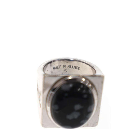 Louis Vuitton Chevalier Marblestone Ring Silver Black