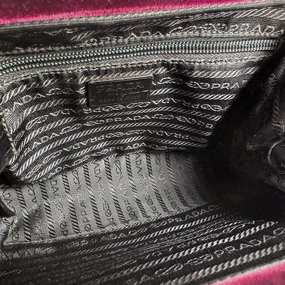 Prada Shoulder Bag Leather Velvet