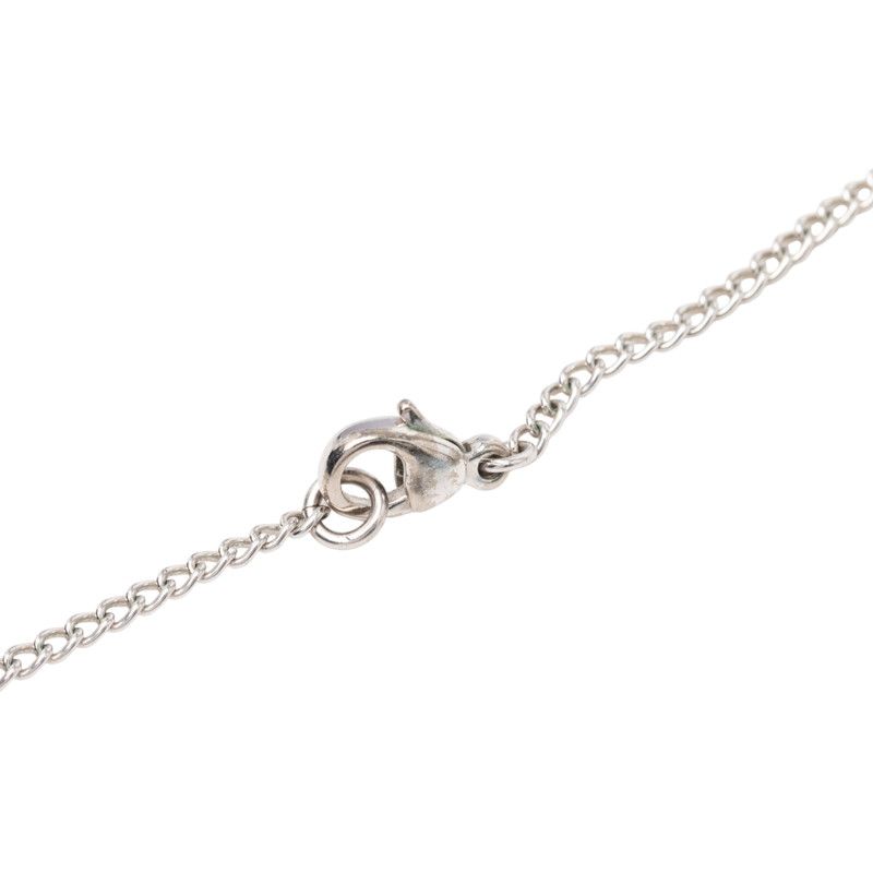 Chanel CC Logo Silver White Metal Coral