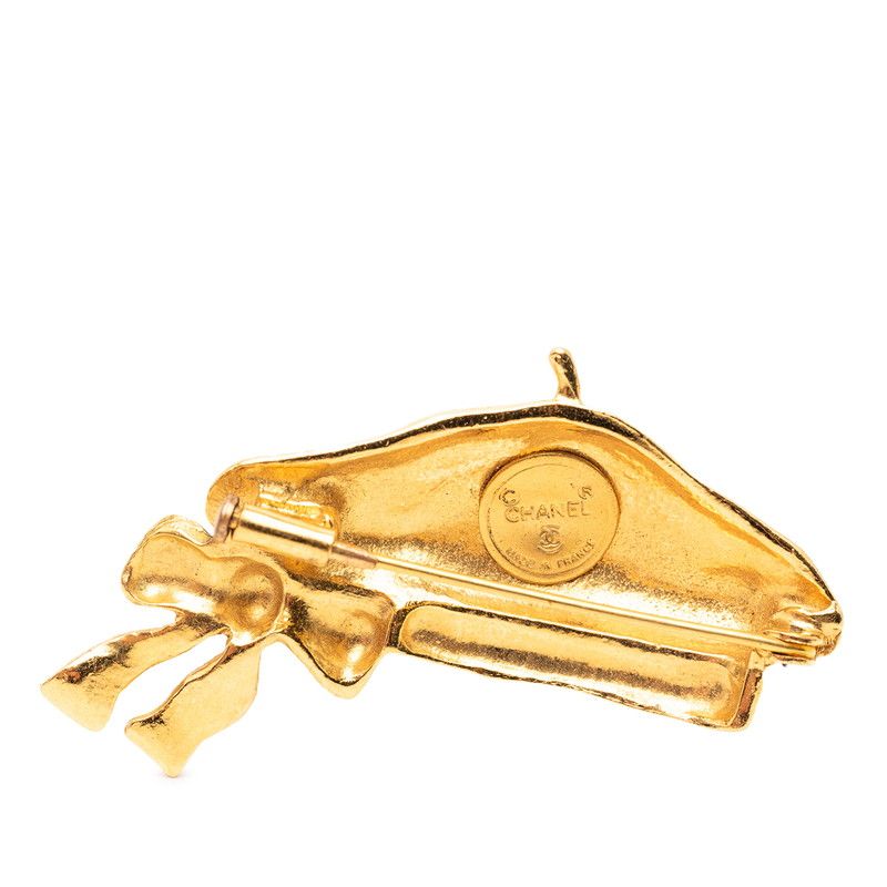 Chanel Beret Ribbon Motif Gold Plated