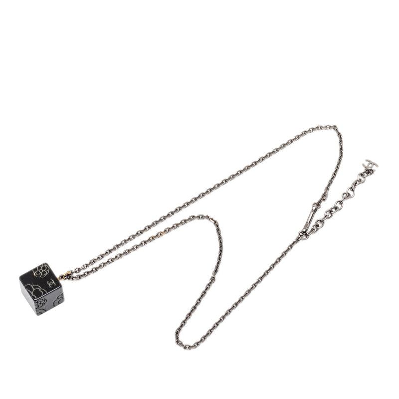 Chanel CC Logo Camellia Cube Black Plastic Metal