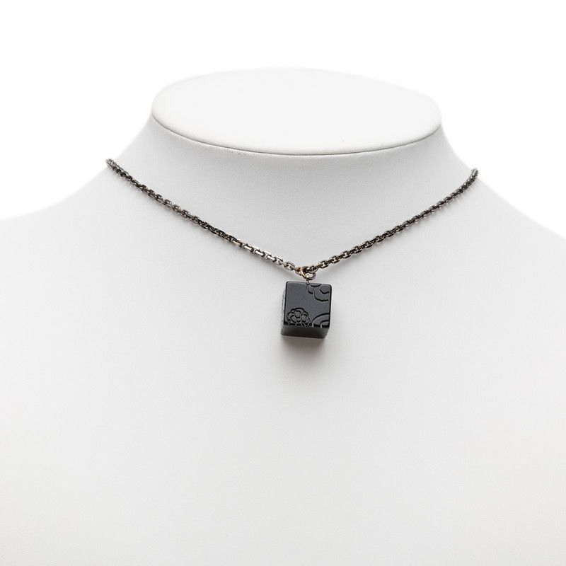 Chanel CC Logo Camellia Cube Black Plastic Metal
