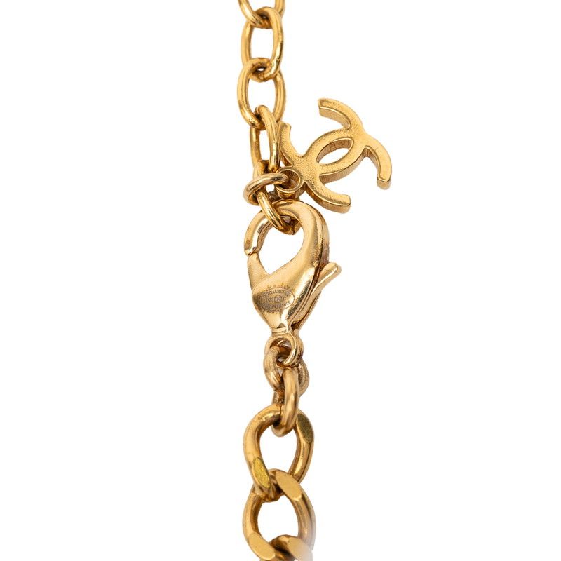 Chanel CC Logo Gold Black Plated Enamel