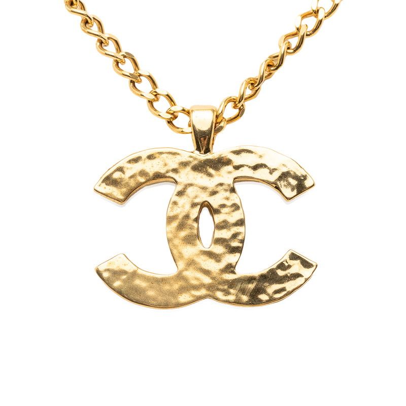 Chanel CC Logo Gold Black Plated Enamel