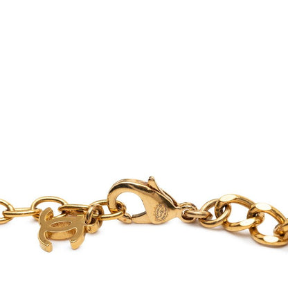 Chanel CC Logo Gold Black Plated Enamel