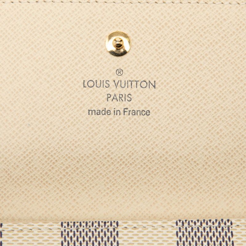 Louis Vuitton Damier Azur Portefeuille Elise White Leather