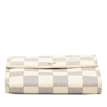 Louis Vuitton Damier Azur Portefeuille Elise White Leather