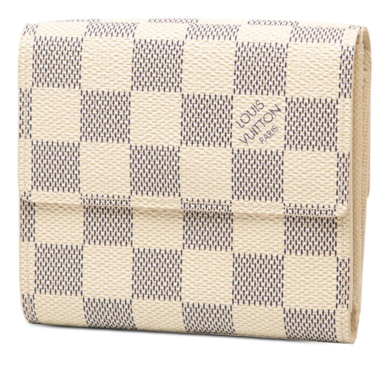 Louis Vuitton Damier Azur Portefeuille Elise White Leather
