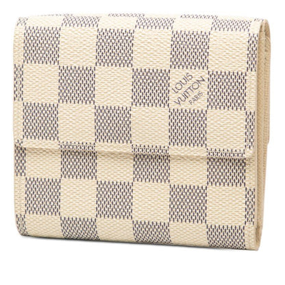 Louis Vuitton Damier Azur Portefeuille Elise White Leather