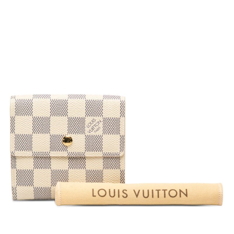Louis Vuitton Damier Azur Portefeuille Elise White Leather