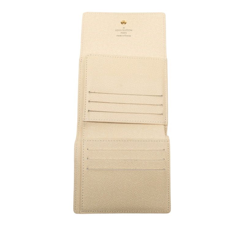 Louis Vuitton Damier Azur Portefeuille Elise White Leather
