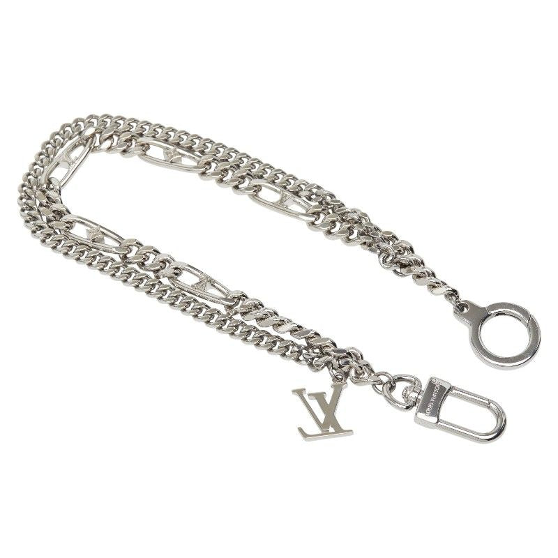 Louis Vuitton LV Figaro Wallet Chain Charm Double Silver Metal